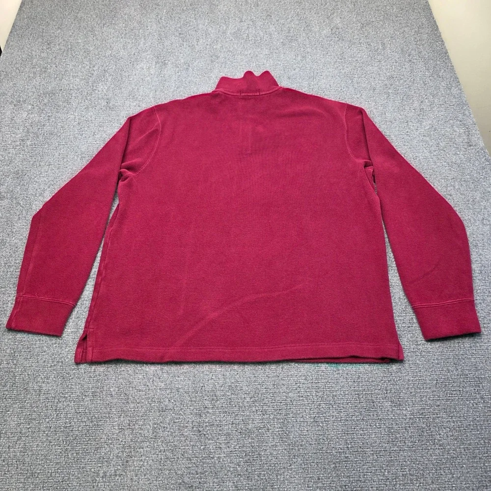 Polo‎ Ralph Lauren Quarter Zip Pullover Sweater Men's Large Burgundy Red Cotton